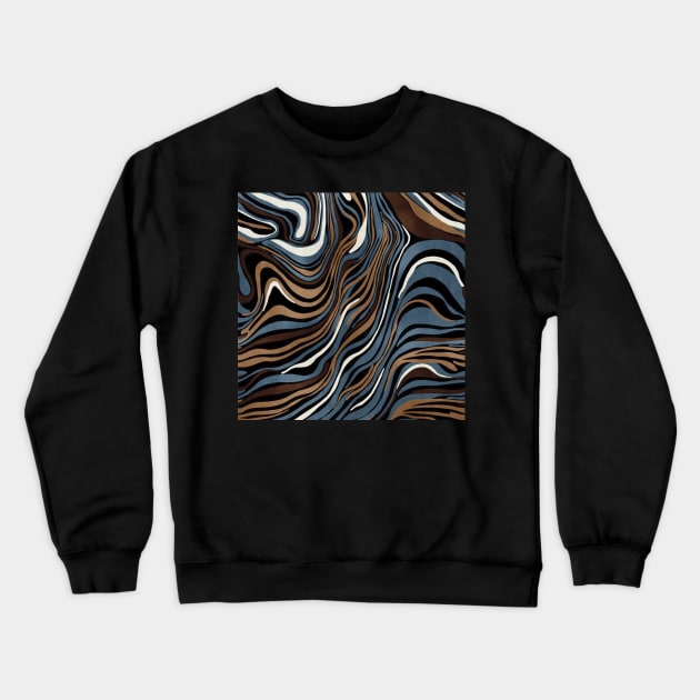 Abstract and Colourful Waves Crewneck Sweatshirt by RedGraph